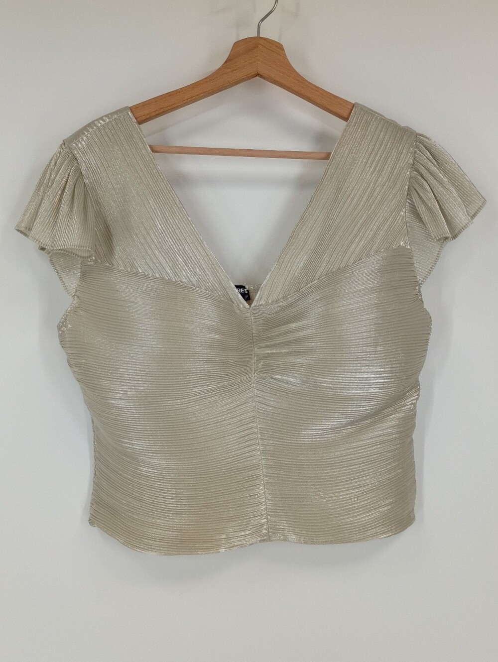 Express Pleated Metallic Top